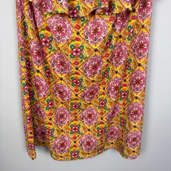 JUDITH MARCH | Floral Strapless Dress in Yellow and Pink Women’s Size Medium - Picture 4 of 8